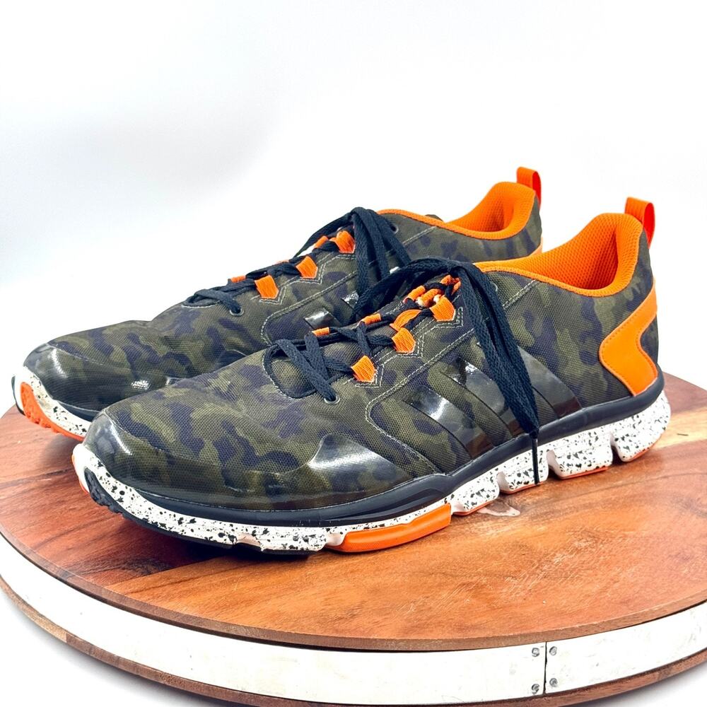 Men's Camouflage Athletic Sneakers with Orange Trim